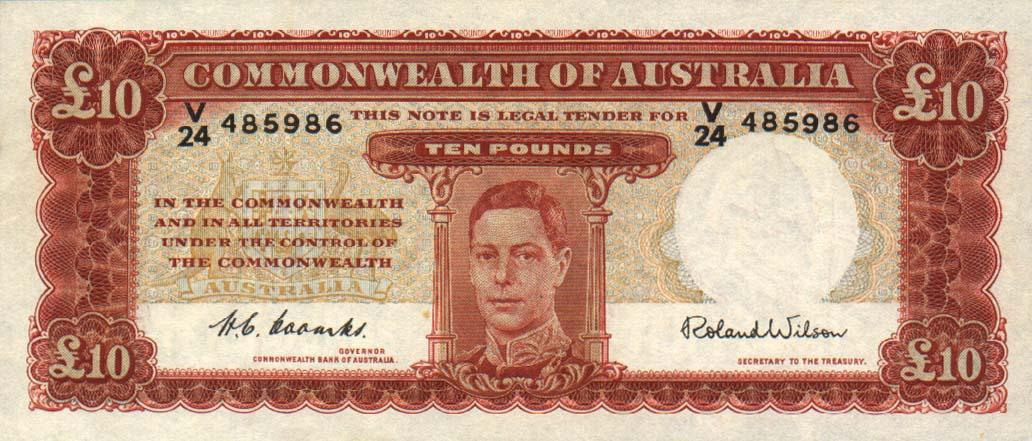 10 Australian Pounds banknote