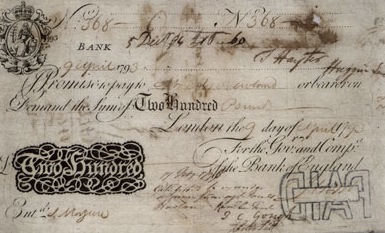 200 British Pounds banknote - white note