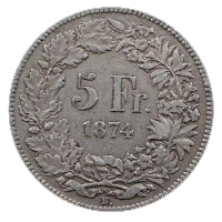 5 Swiss Francs coin - outmoded