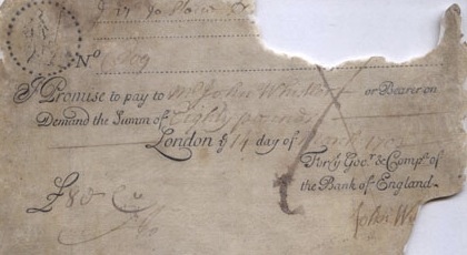 80 British Pounds banknote - white note