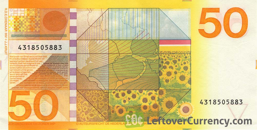 50 Dutch Guilders banknote (Sunflower 1982)
