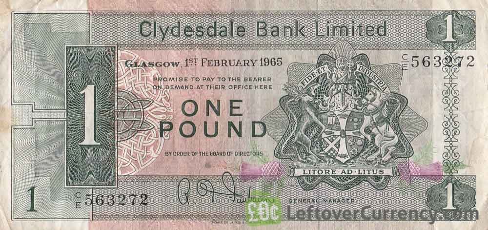 Clydesdale Bank 1 Pound banknote (1963-1964 series)