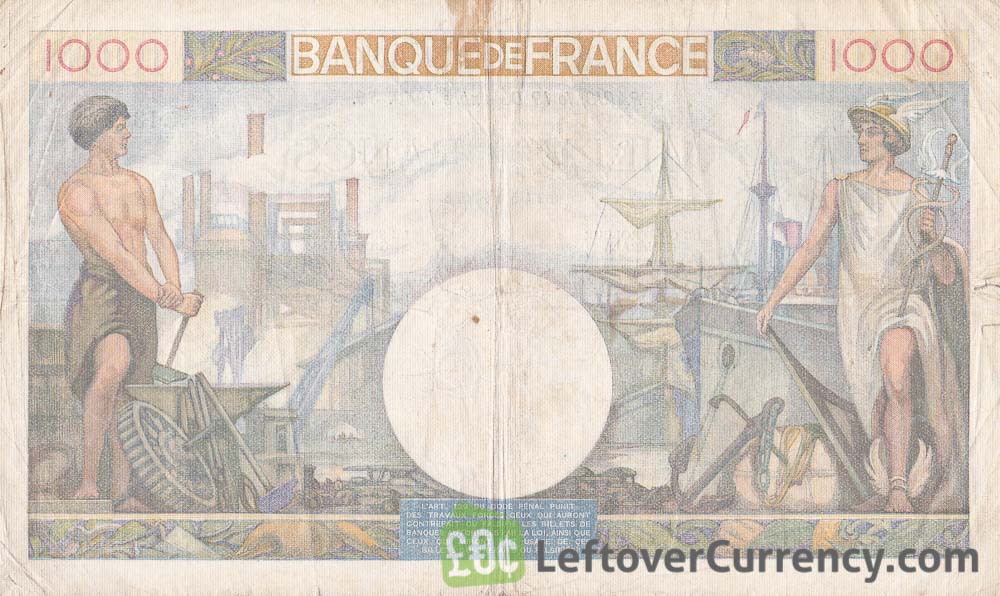 1000 French Francs banknote (Commerce et Industrie)