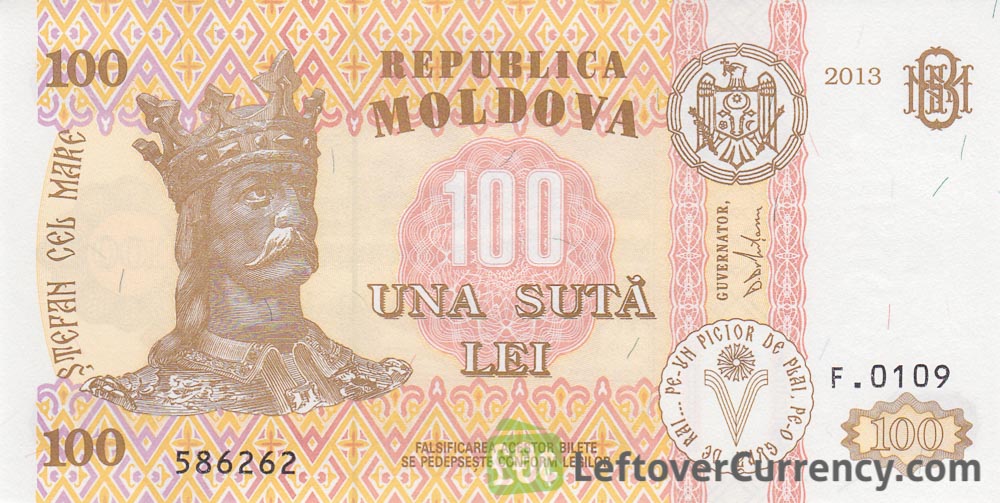 100 Moldovan Lei banknote