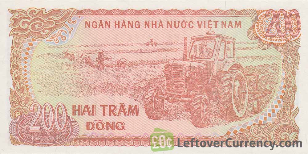 200 Vietnamese Dong banknote type 1987