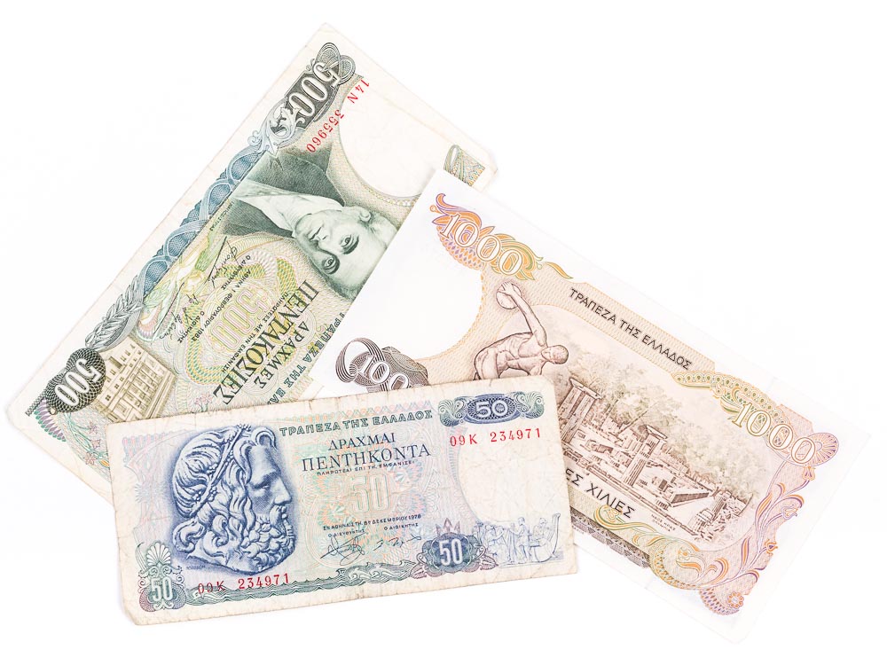 Greek Drachma banknotes