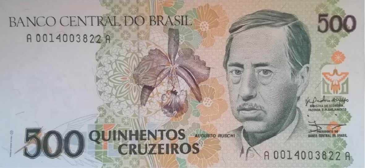 500 Brazilian Cruzeiros banknote (Augusto Ruschi)