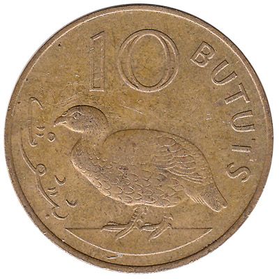 10 Bututs coin Gambia (double-spurred spurfowl)