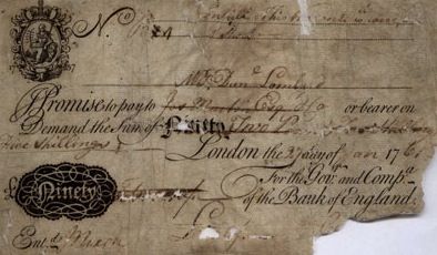 90 British Pounds banknote (white note)