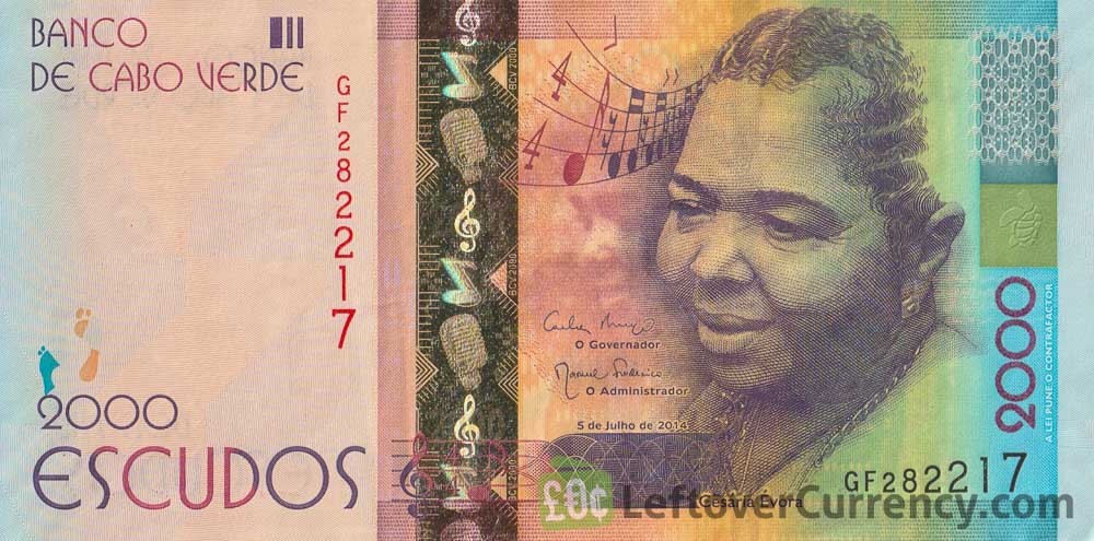 2000 Cape Verde Escudo banknote (Cesaria Evora)